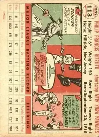 Phil Rizzuto 뒷면