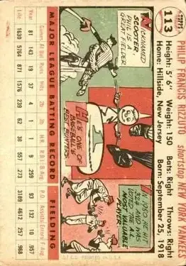 Back of Phil Rizzuto