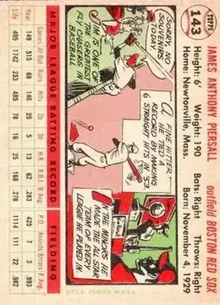 Jim Piersall 뒷면