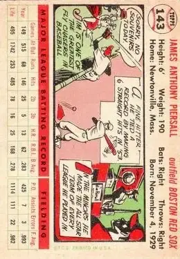 Back of Jim Piersall