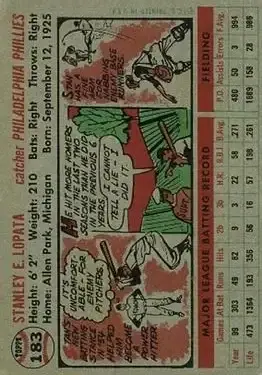 Back of Stan Lopata