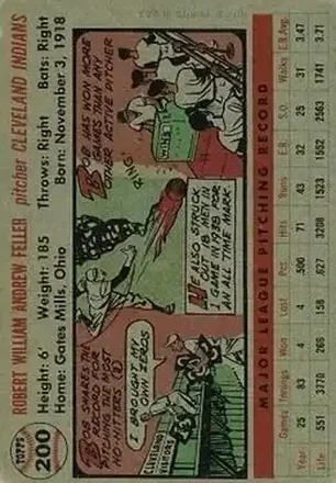 Verso de Bob Feller