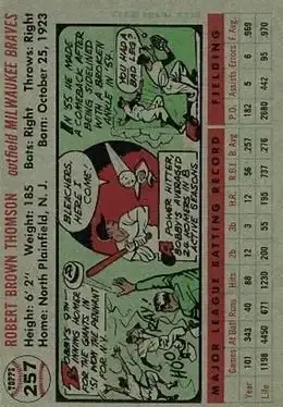 Back of Bobby Thomson