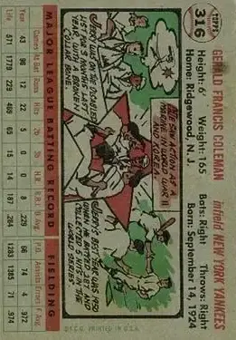 Back of Jerry Coleman
