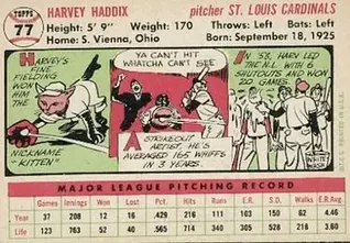 Tył: Harvey Haddix