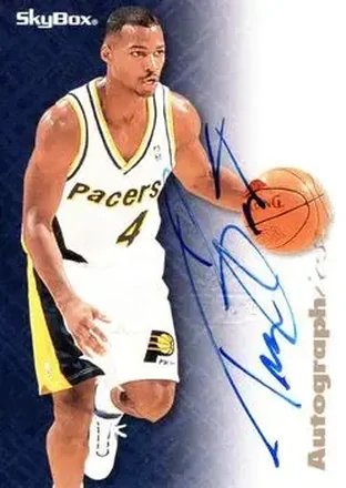 1996-97 SkyBox Premium #NNO Autographics Blue Ink Travis Best