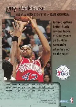 Back of Jerry Stackhouse PROMO Philadelphia 76ers