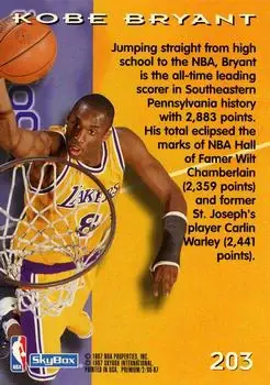 Back of Kobe Bryant