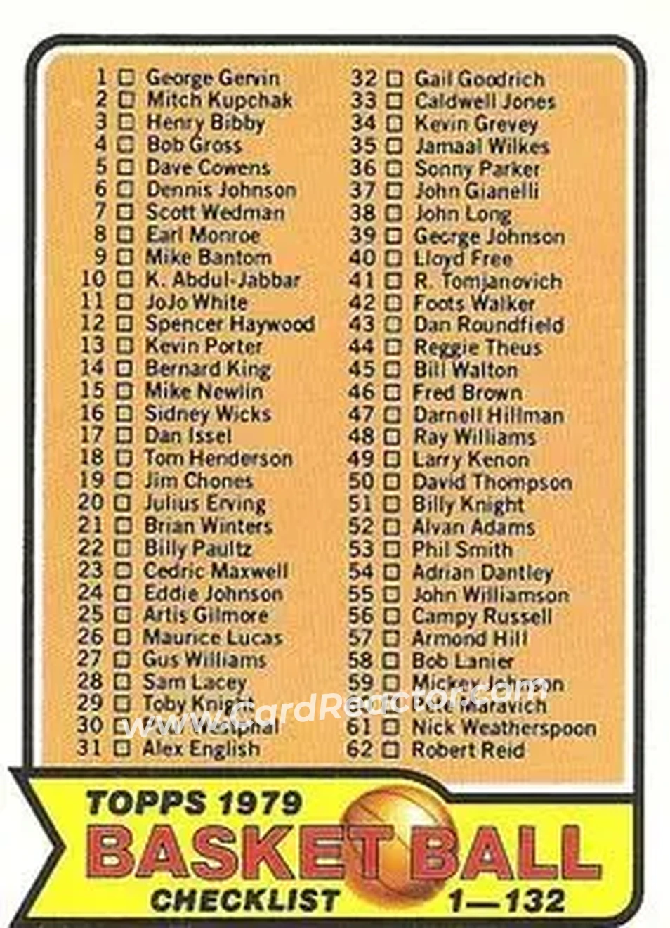 1979-80 Topps #101 - Card #101 - Front