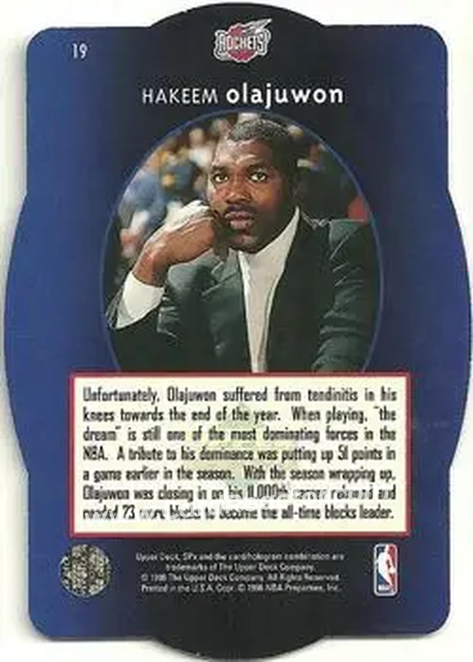 Back of Hakeem Olajuwon