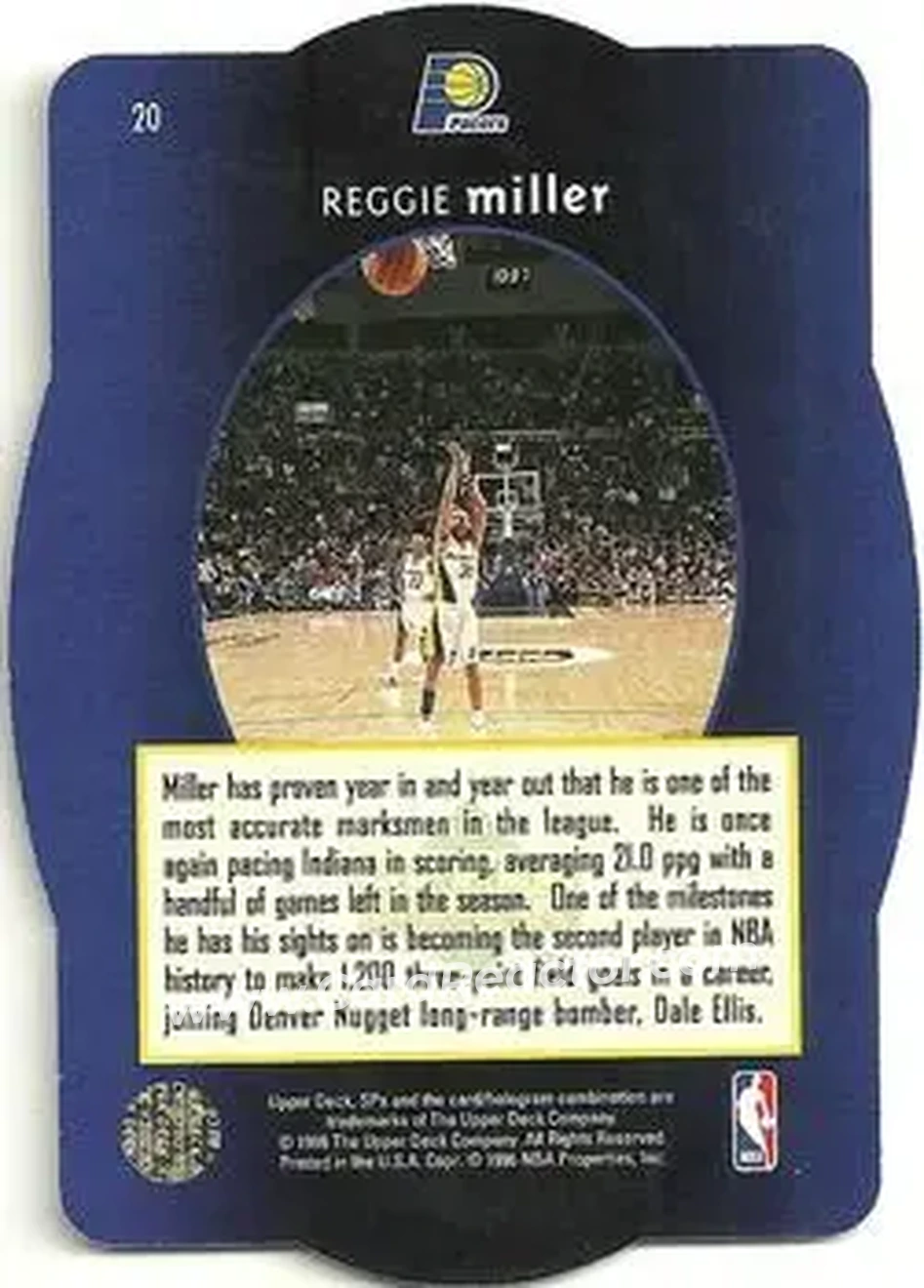 Back of Reggie Miller