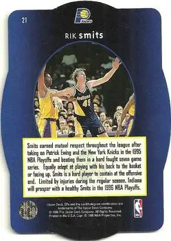 1996 SPx #21 - Rik Smits - Indiana Pacers - Back