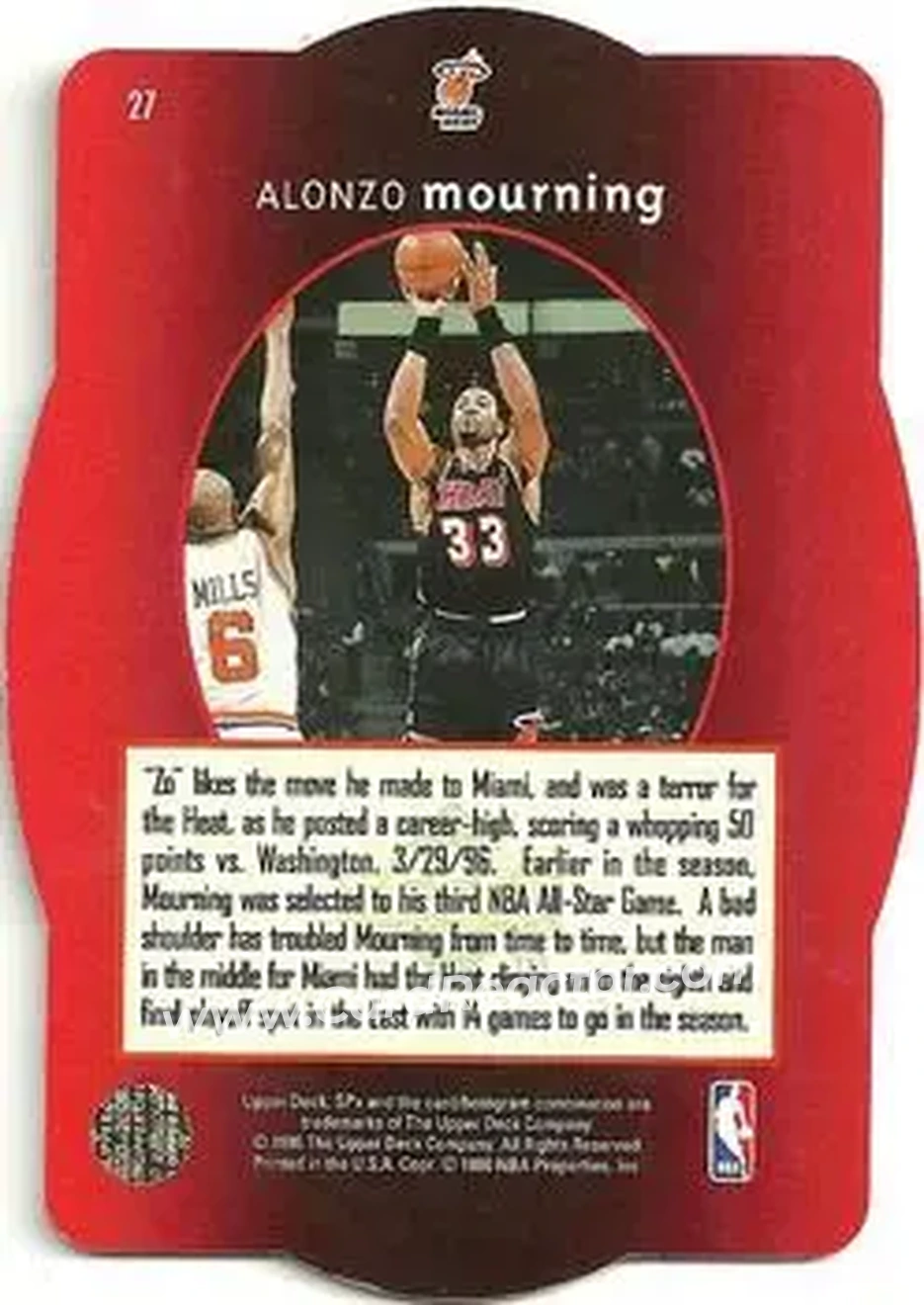 Back of Alonzo Mourning