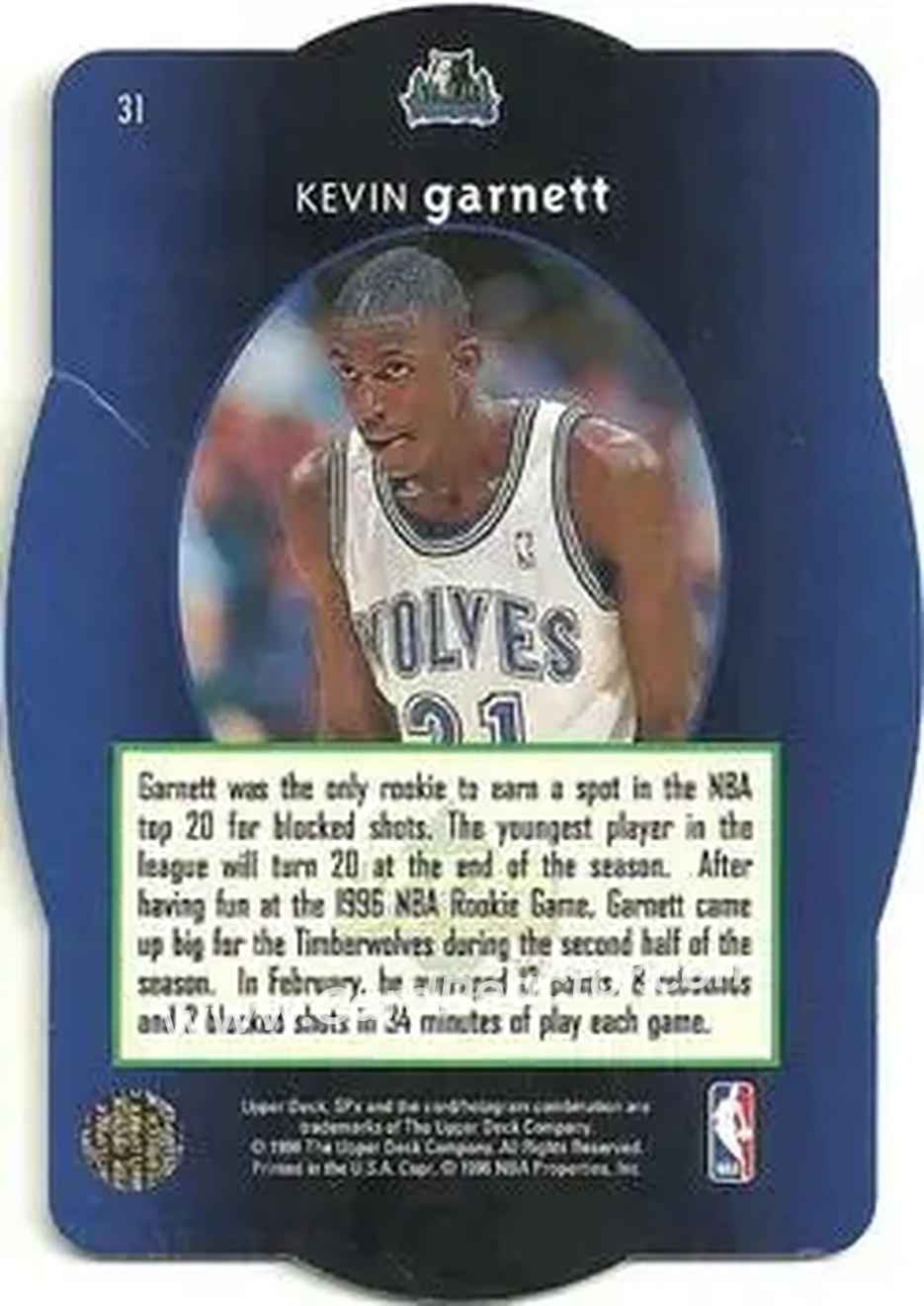 Back of Kevin Garnett