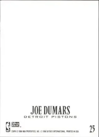 Joe Dumars Rückseite