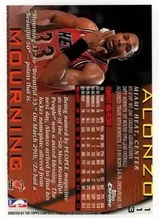 Alonzo Mourning 뒷면