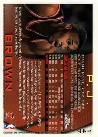 P.J. Brown 뒷면