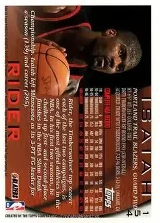 Verso de Isaiah Rider