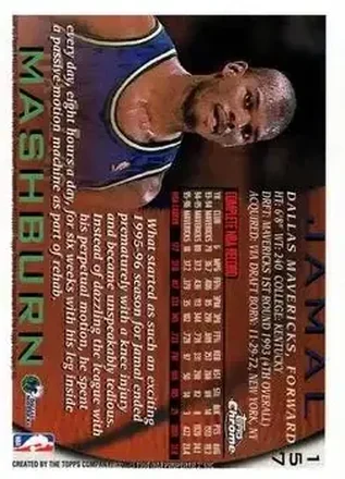 Achterkant van Jamal Mashburn