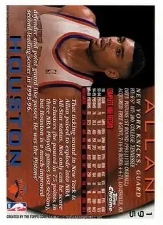 Achterkant van Allan Houston