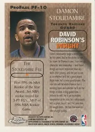 Damon Stoudamire 뒷면