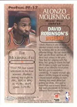 Alonzo Mourning back