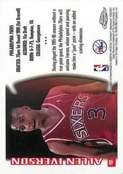 1996-97 Topps Chrome - Youthquake #YQ1 - Allen Iverson - Philadelphia 76ers - Back 1996-97 Topps Chrome - Youthquake #YQ1 - Allen Iverson - Philadelphia 76ers - Back