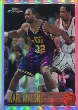 1996-97 Topps Chrome #105R Refractors Karl Malone