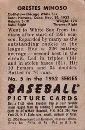 Verso de Minnie Minoso