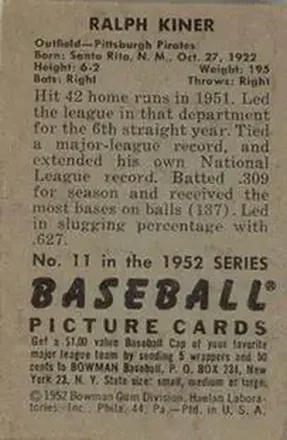 Ralph Kiner 背面