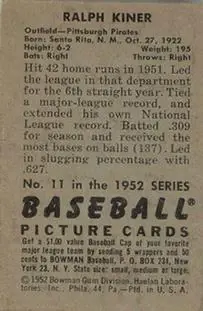 Back of Ralph Kiner