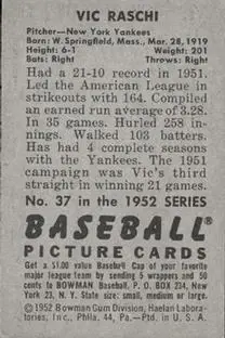 Back of Vic Raschi
