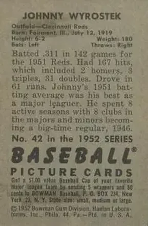 Verso de Johnny Wyrostek