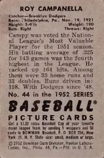 Back of Roy Campanella
