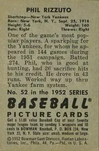 Back of Phil Rizzuto
