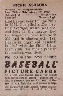 Back of Richie Ashburn