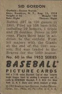 Back of Sid Gordon