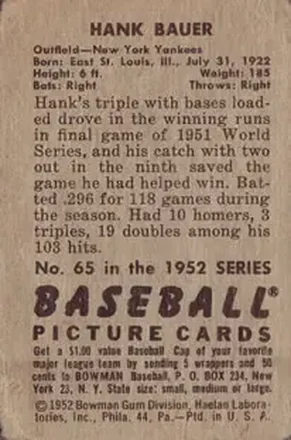 Verso de Hank Bauer