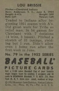 Back of Leland "Lou" Brissie