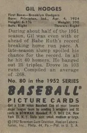 Verso de Gil Hodges
