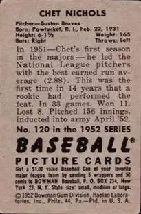 Back of Chet Nichols