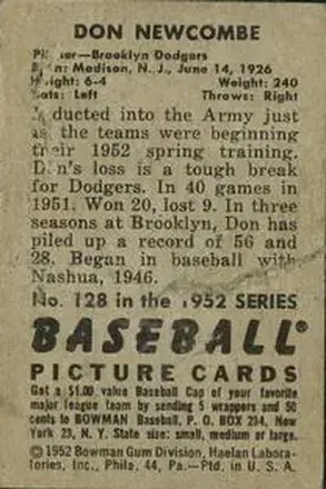 Verso de Don Newcombe