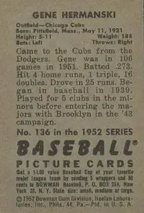 Back of Gene Hermanski