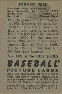 Back of Johnny Mize
