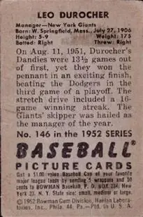Back of Leo Durocher