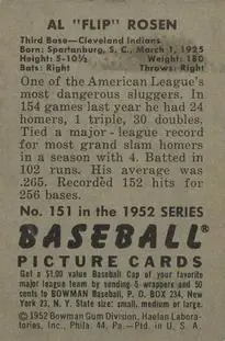Back of Al "Flip" Rosen