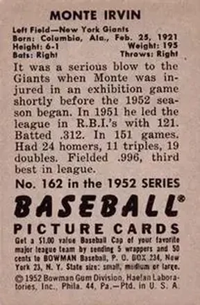 Monte Irvin back
