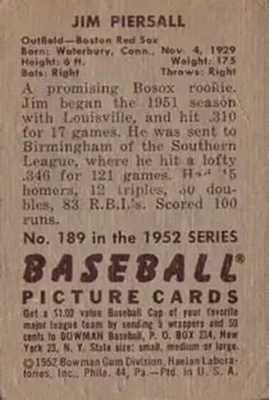 Jim Piersall 背面