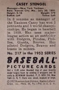 Back of Casey Stengel
