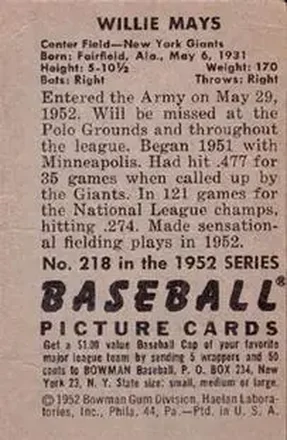 Verso de Willie Mays
